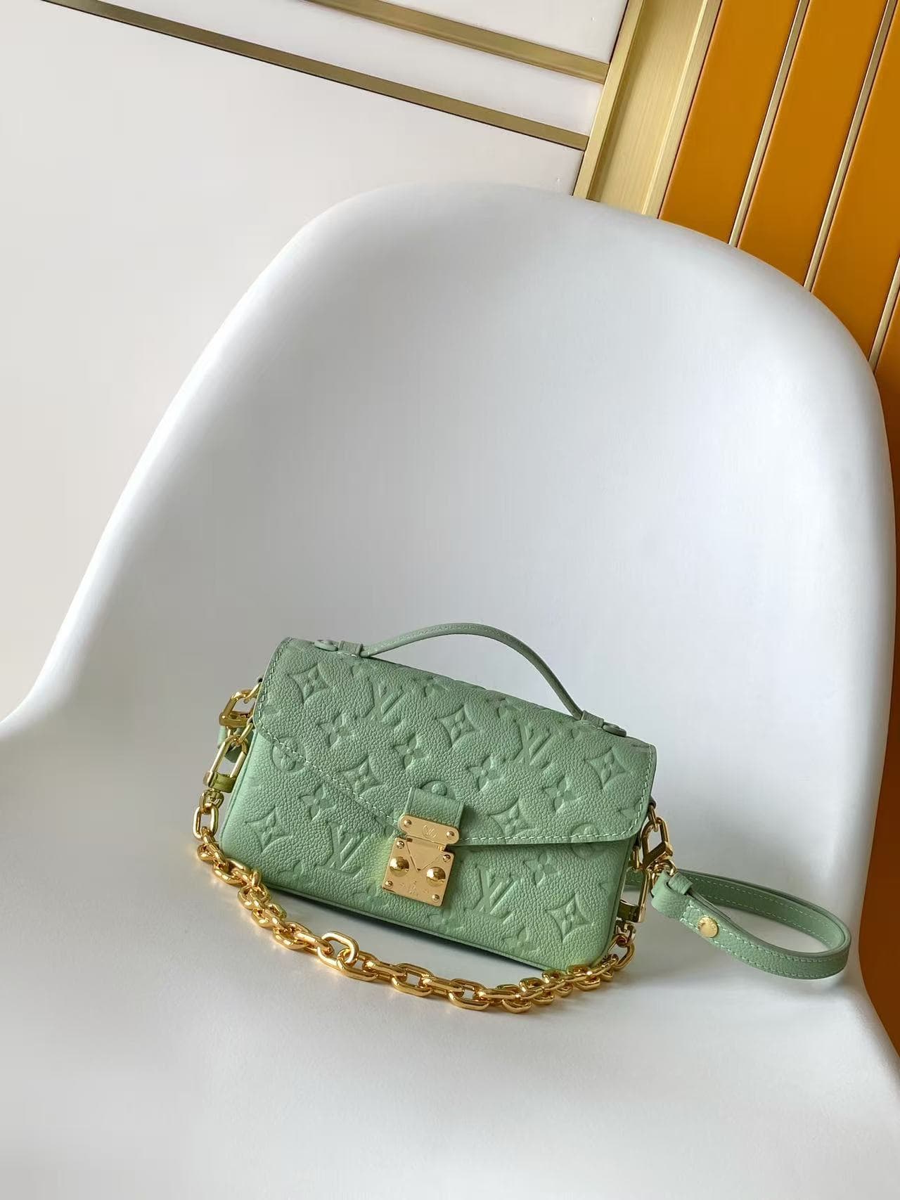 Louis Vuitton Pochette Métis East-West Minty Embossed cowhide leather M2A339 High