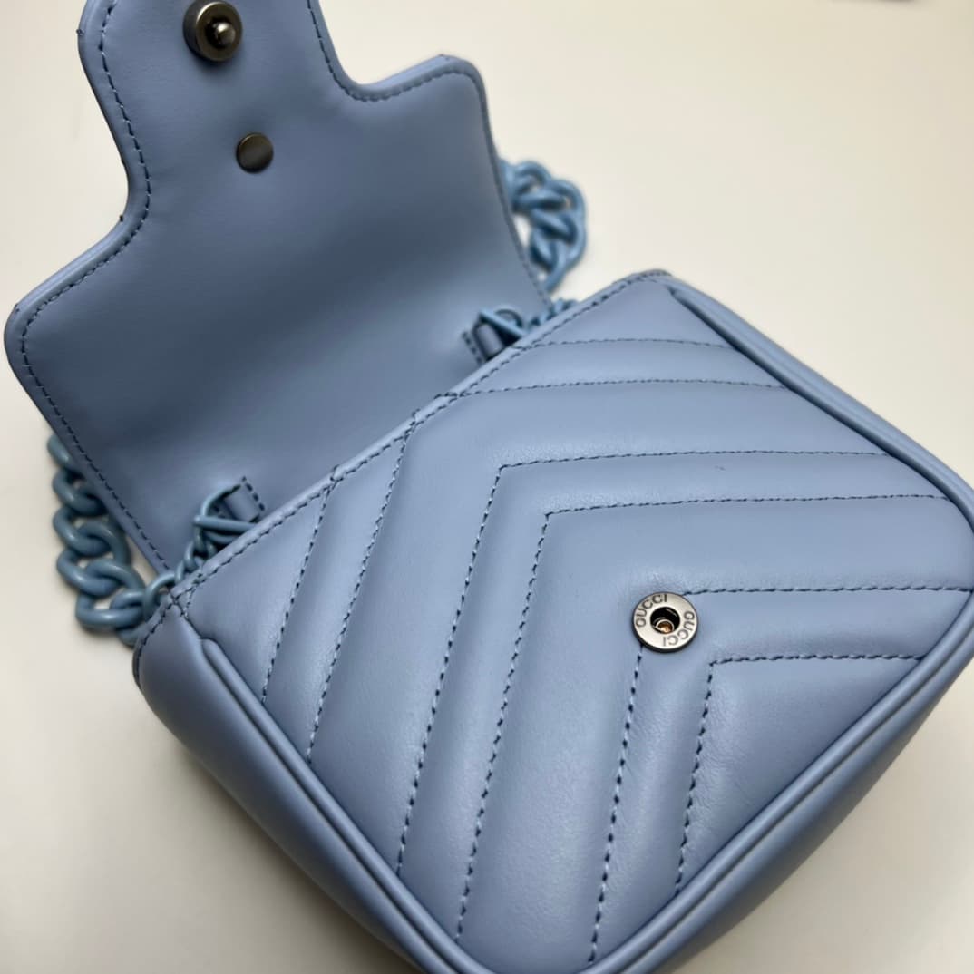 Gucci GG Marmont belt bag ‎739599 blue High