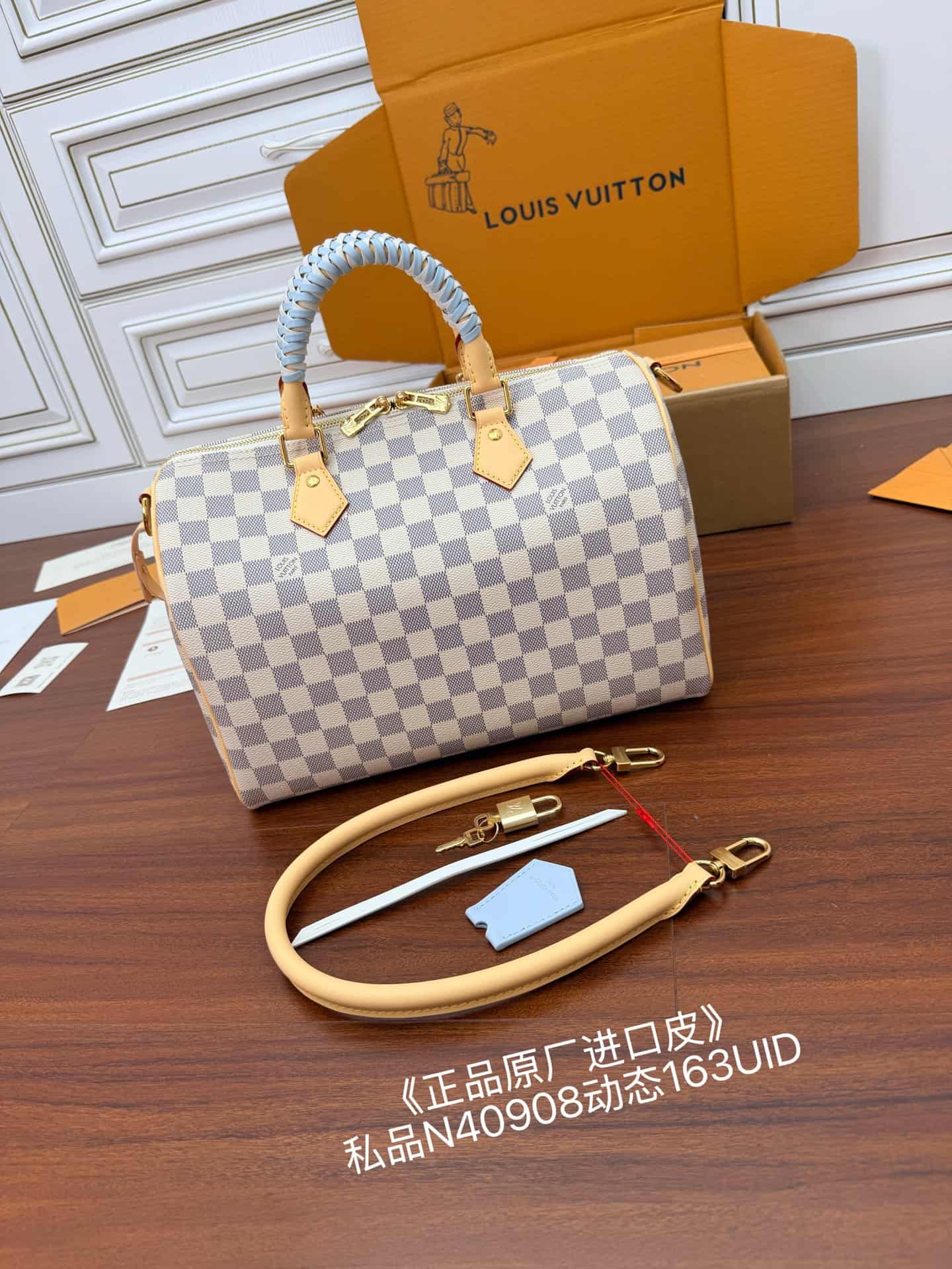 Louis Vuitton Speedy 30 Soft Damier Azur/Bleu Olympe Coated canvas N40908 TOP
