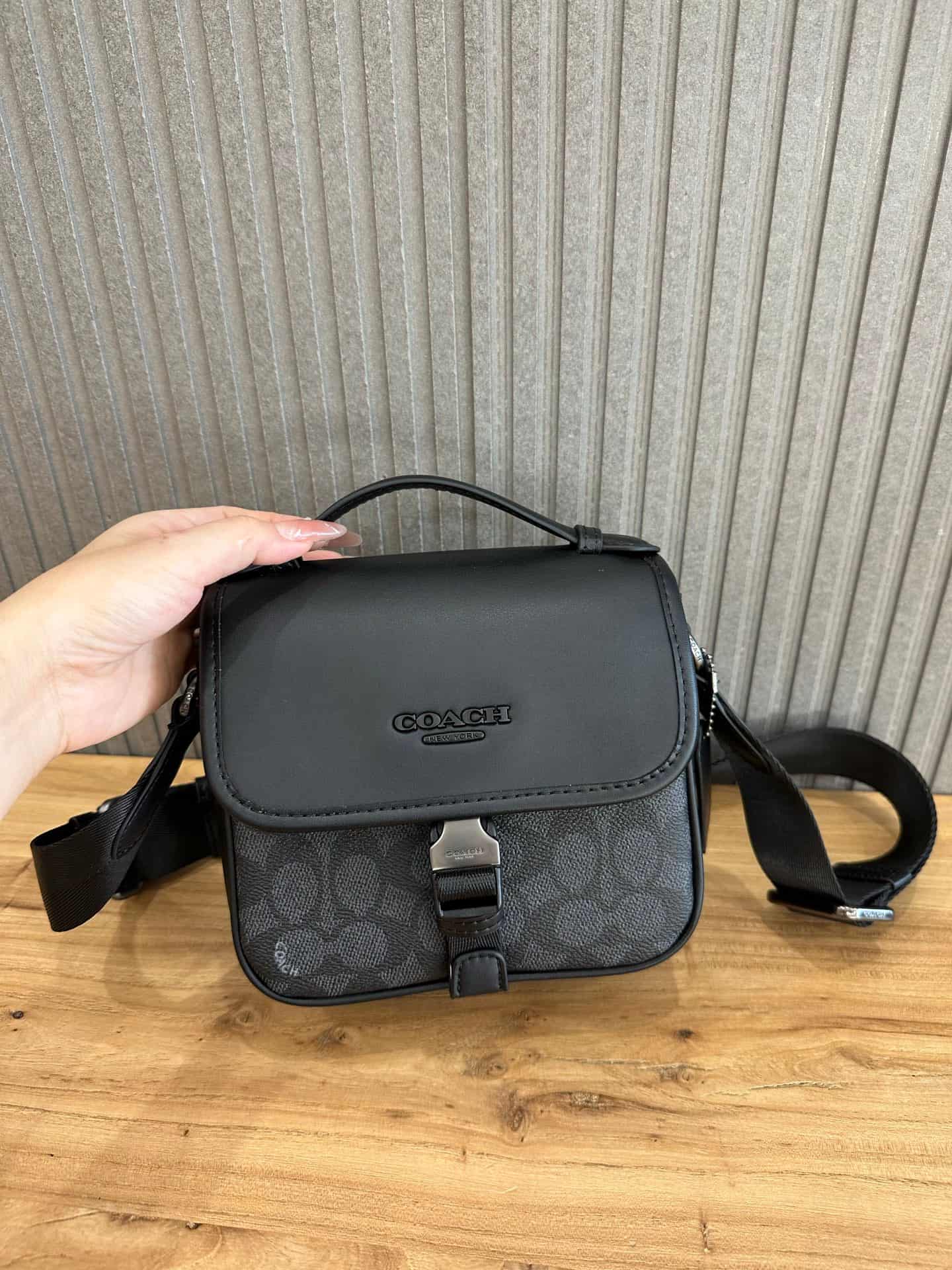 Coach Racer Crossbody Bag In Signature Canvas Black High