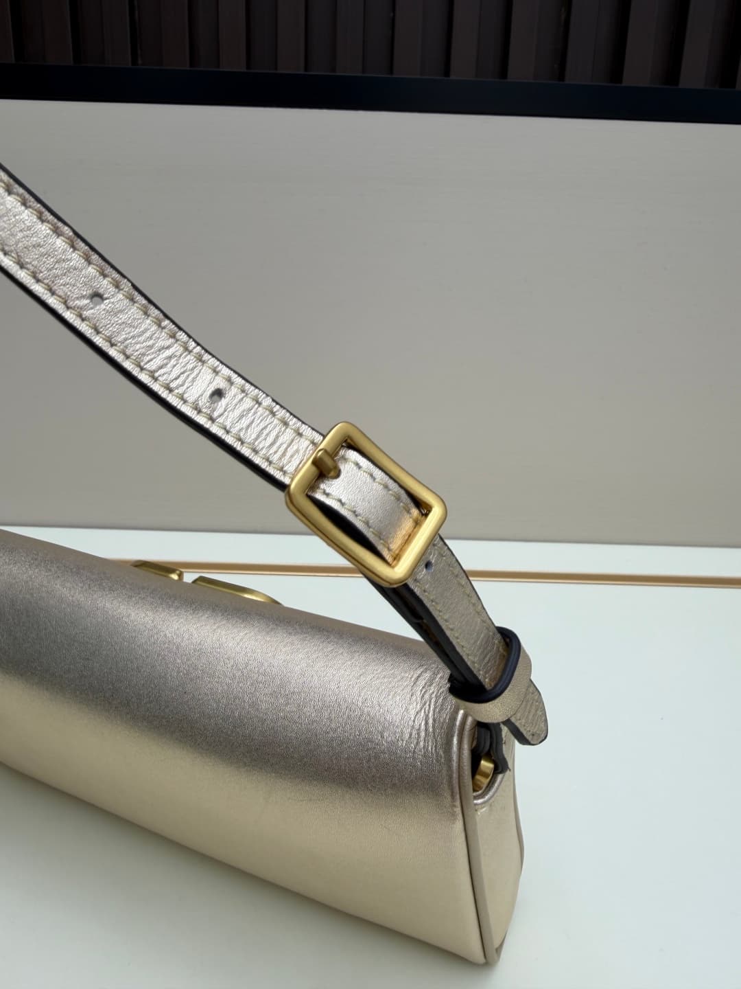 Valentino Garavani Devain Small Nappa Shoulder Bag Gold High