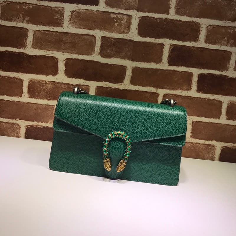 DIONYSUS GG SMALL SHOULDER BAG 400249 Leather Green High