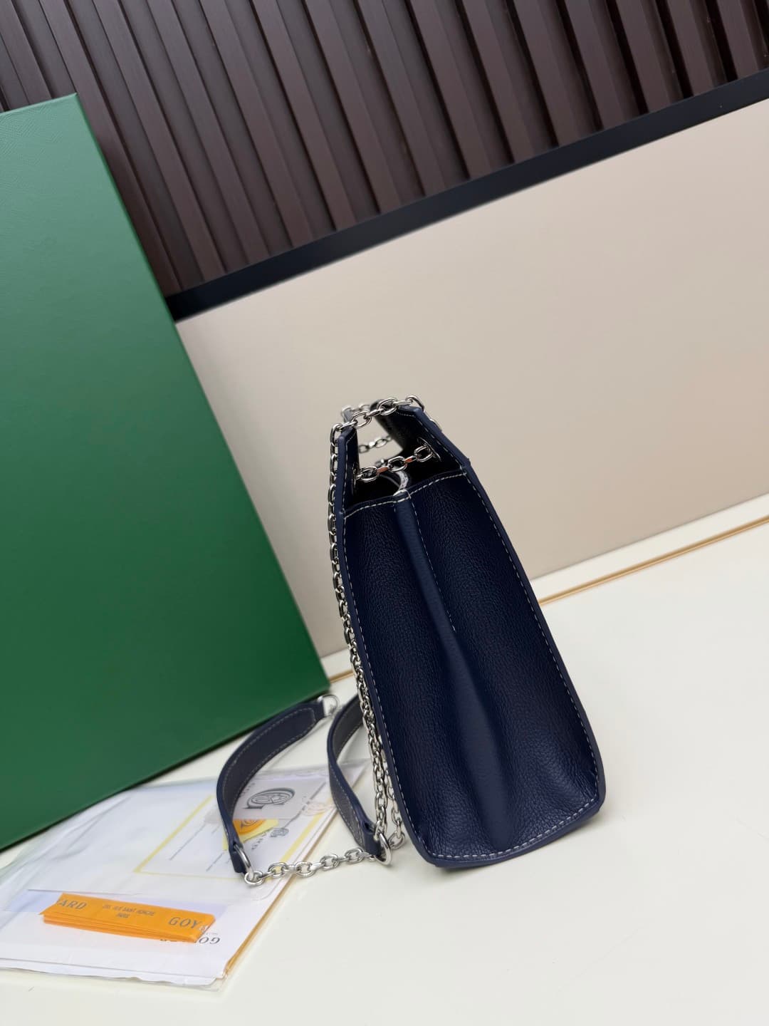 Goyard Rouette Structure bag in Navy Blue Goyardine Canvas High