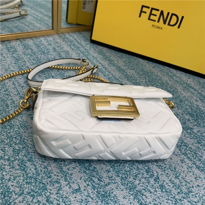 MINI BAGUETTE leather bag White High