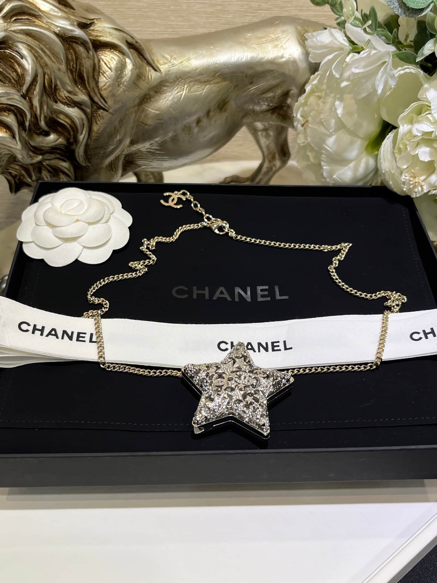 Chanel CC Star Pendant Necklace High