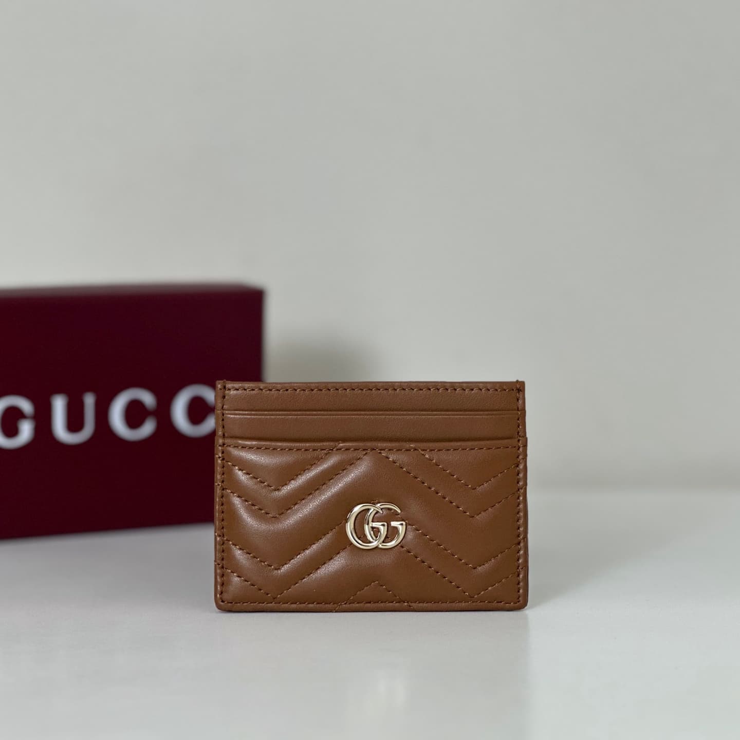 Gucci GG Marmont card case Brown 443127 High