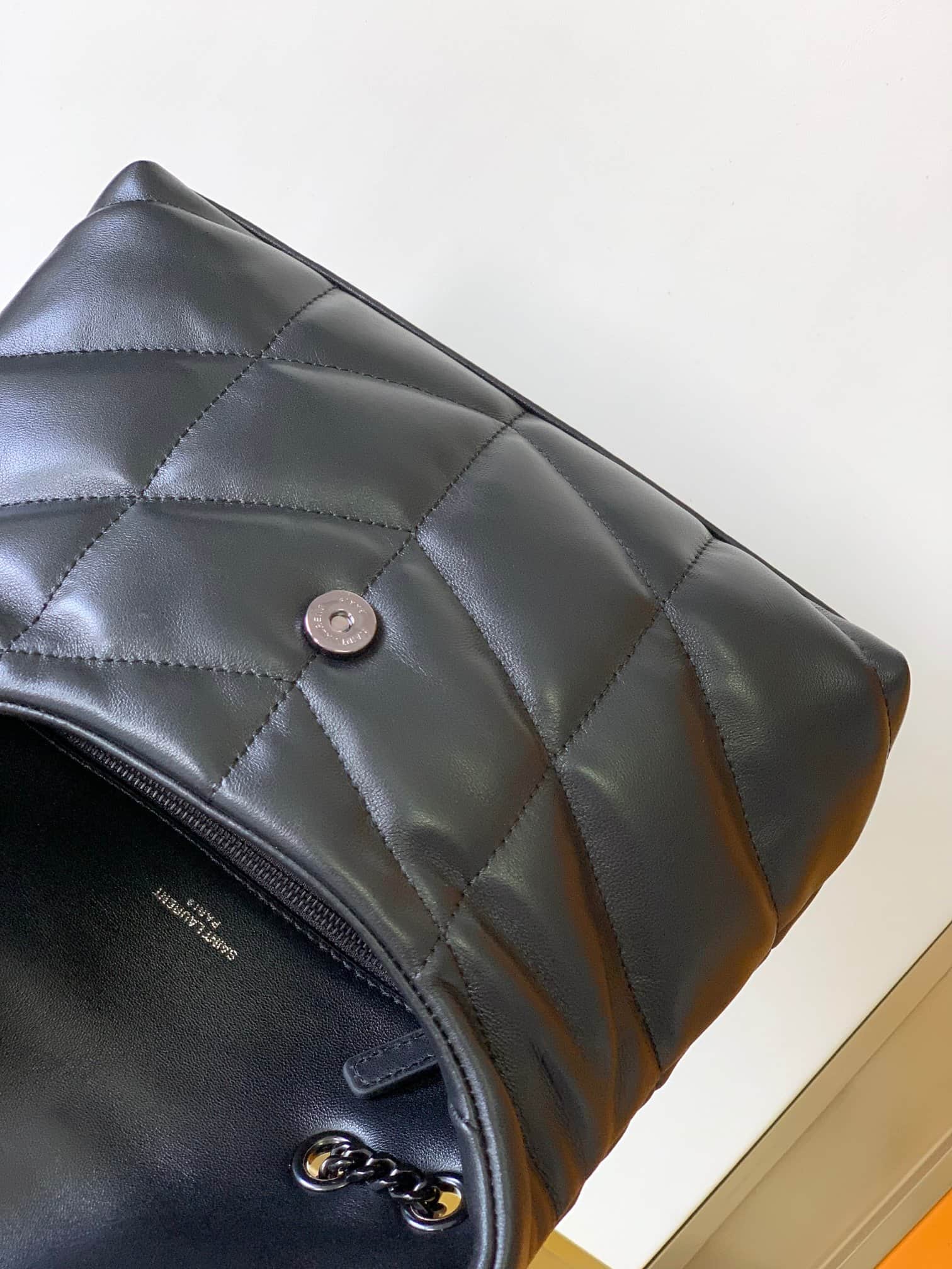 Saint Laurent Loulou Puffer bag in black lambskin 759337 High