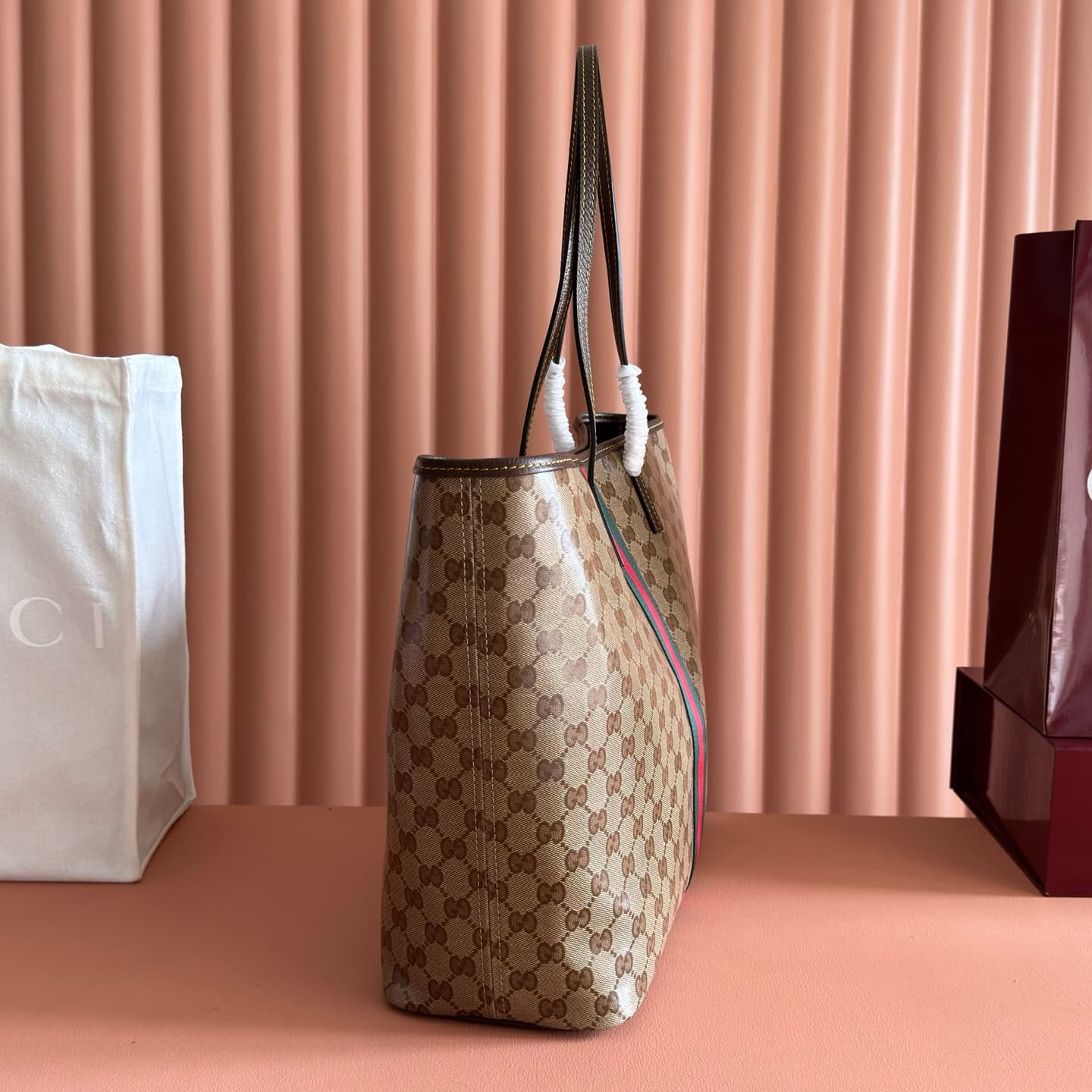 Gucci Tribeca large tote bag sand and brown GG canvas  ‎874745 High