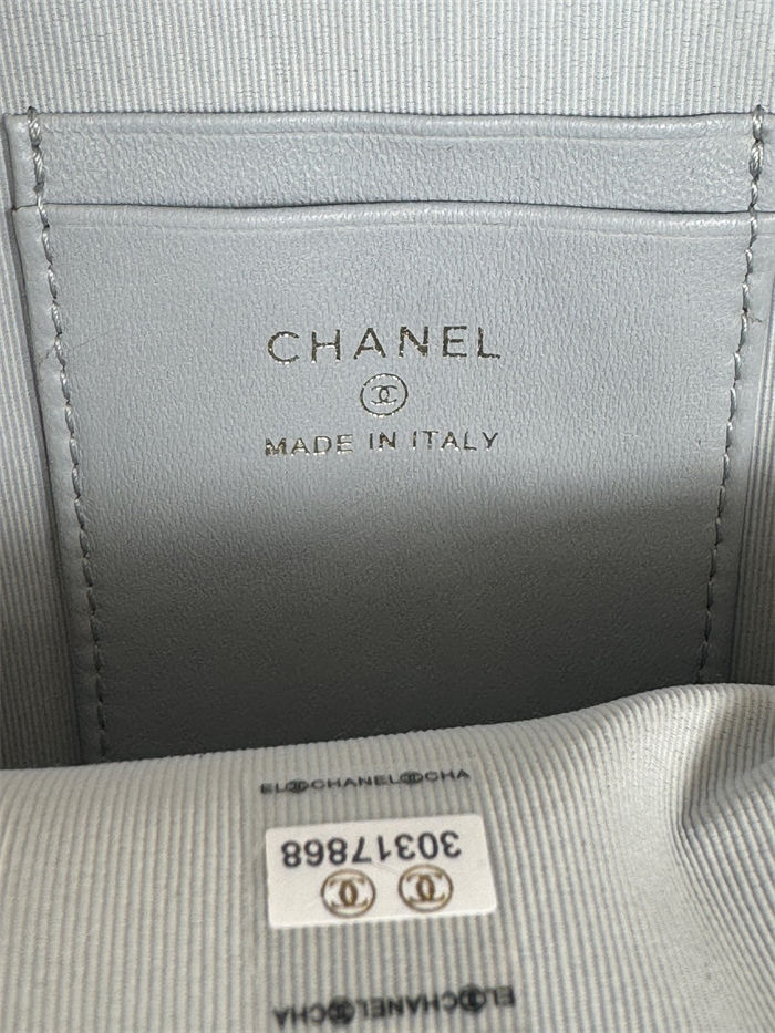 Chanel Mini Backpack Grained Calfskin Gold-Tone Metal AP3753 Grey Blue A