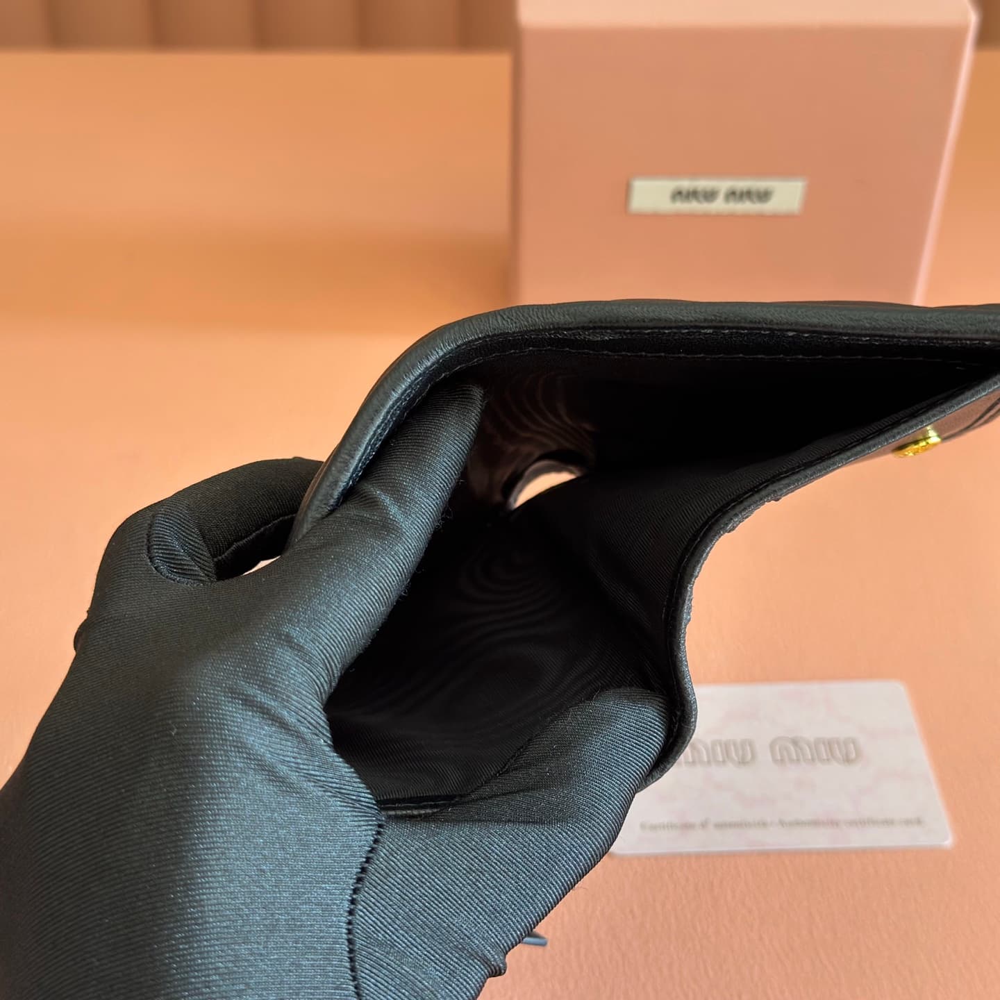 Miu Miu Begonia Black Matelassé Nappa Leather Wallet 5MV017 TOP