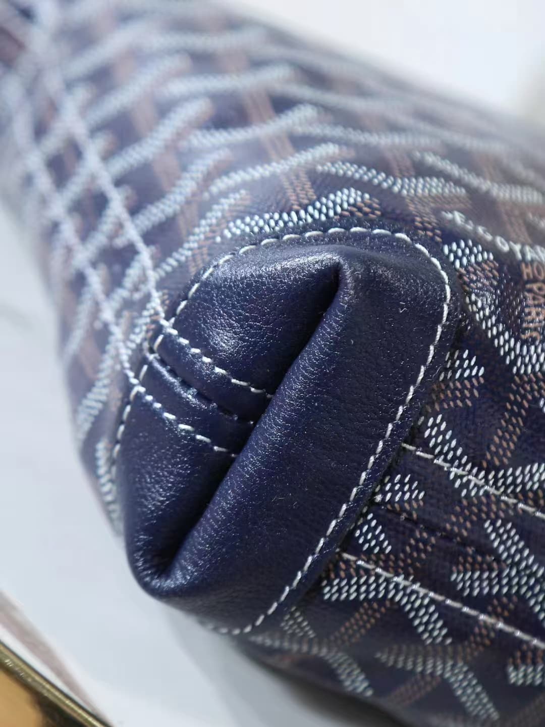Goyard Conti pouch Goyardine canvas and Chevroches Calfskin Navy Blue High