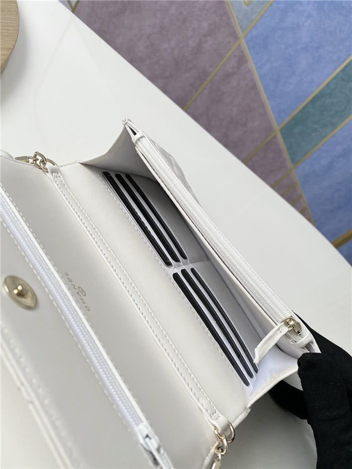 Chanel Wallet on Chain Imitation Pearls White A