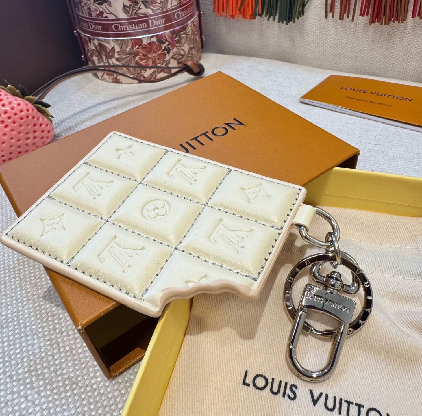 Louis Vuitton Chocolate Bar Key Holder and Bag Charm