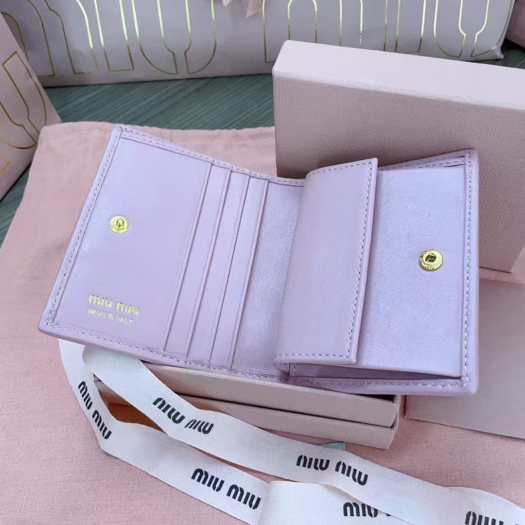 Miu Miu Small matelassé nappa leather wallet High