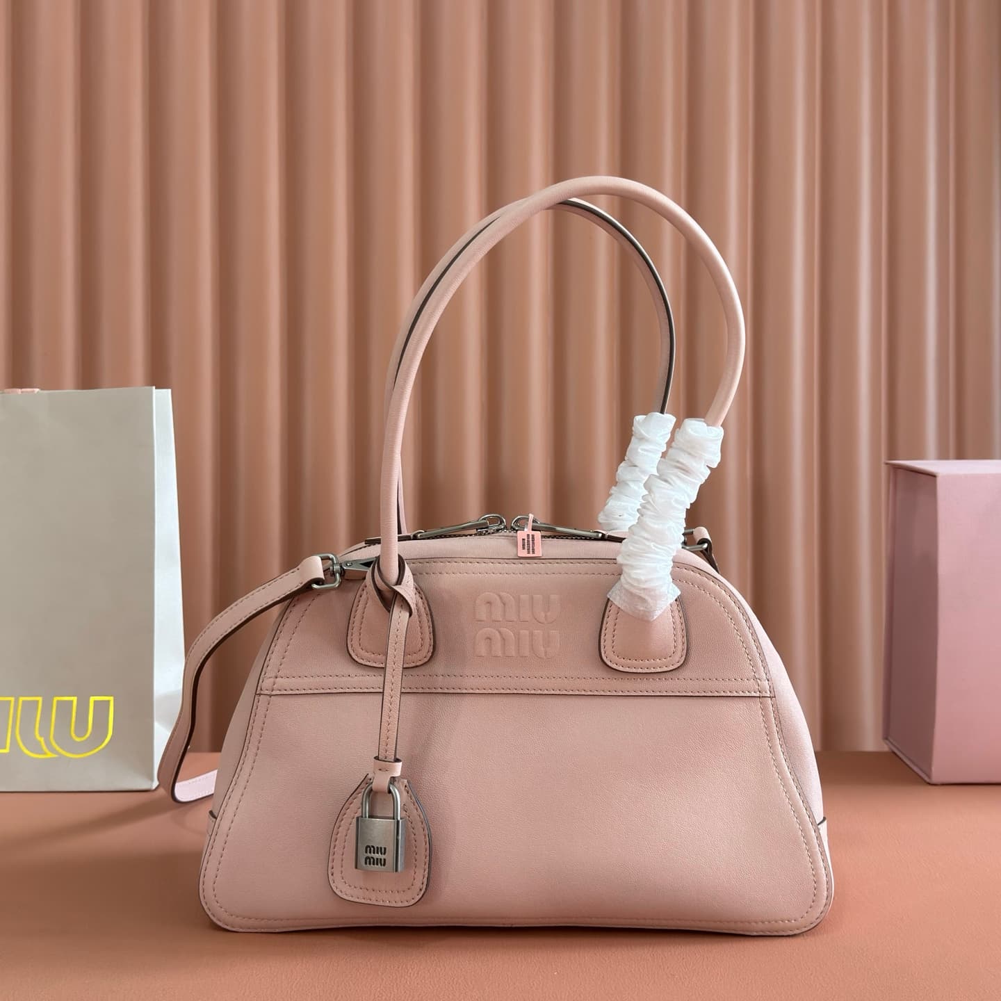 Miu Miu Vivant nappa leather bag Power Pink 5bb199 TOP