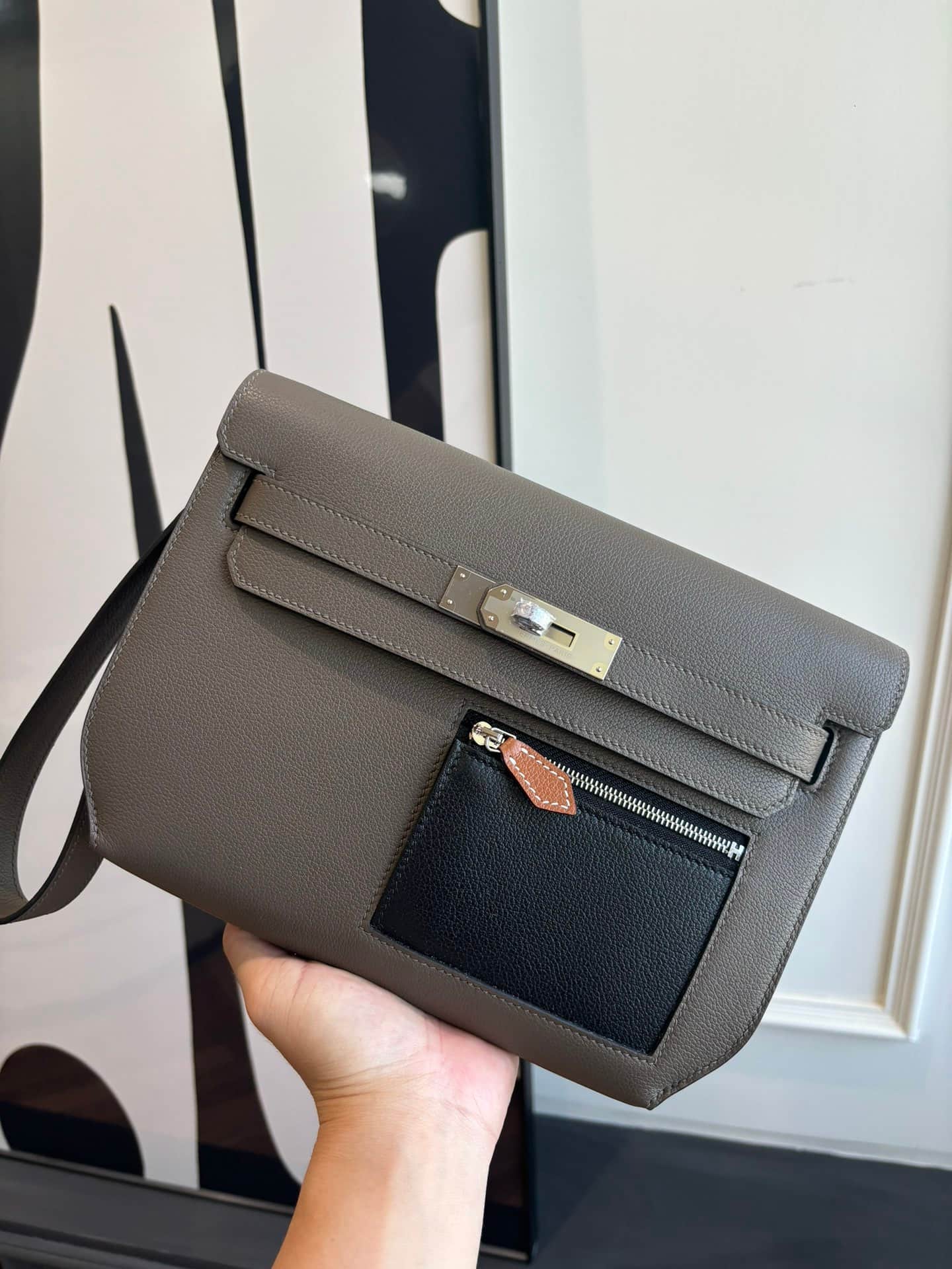Hermes Kelly Depeches 25 Pouch Evercolor Leather WAX High