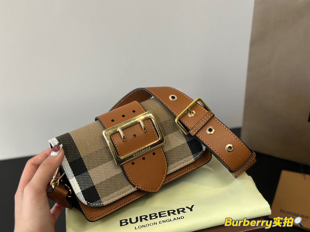Burberry House Check Madison Buckle Bag