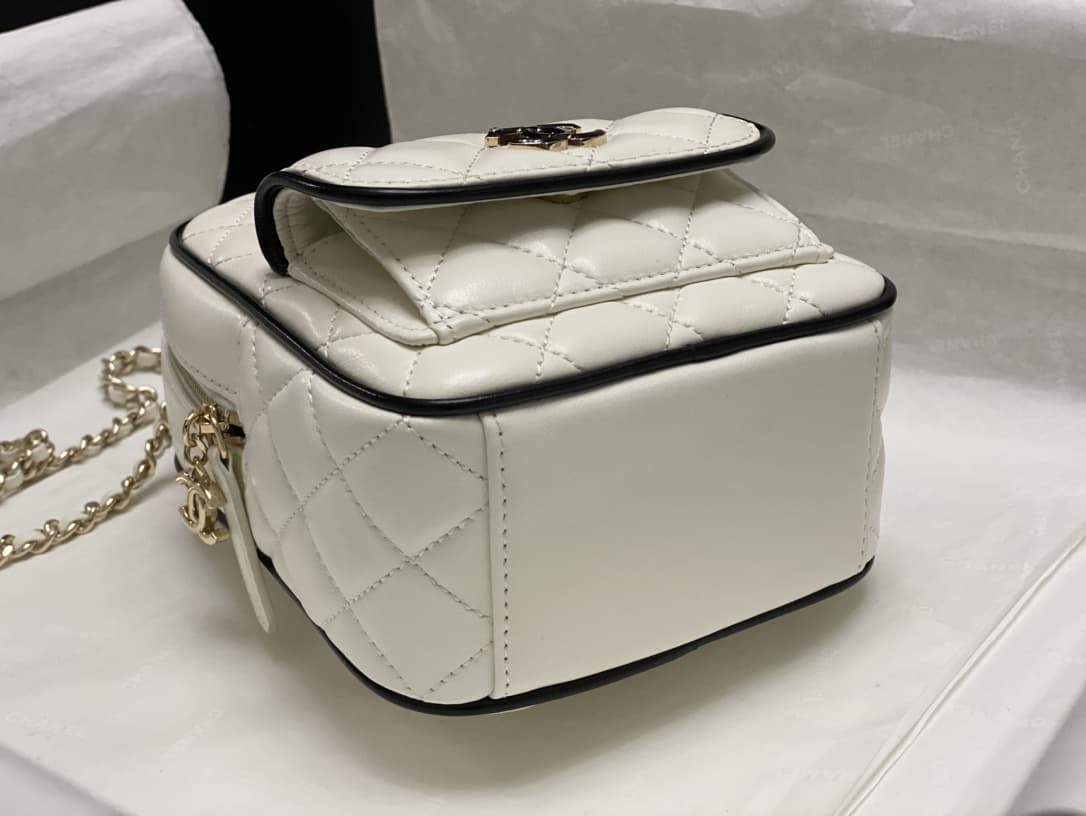 Chanel Mini Backpack Lambskin & Gold-Tone Metal AP3753 White A