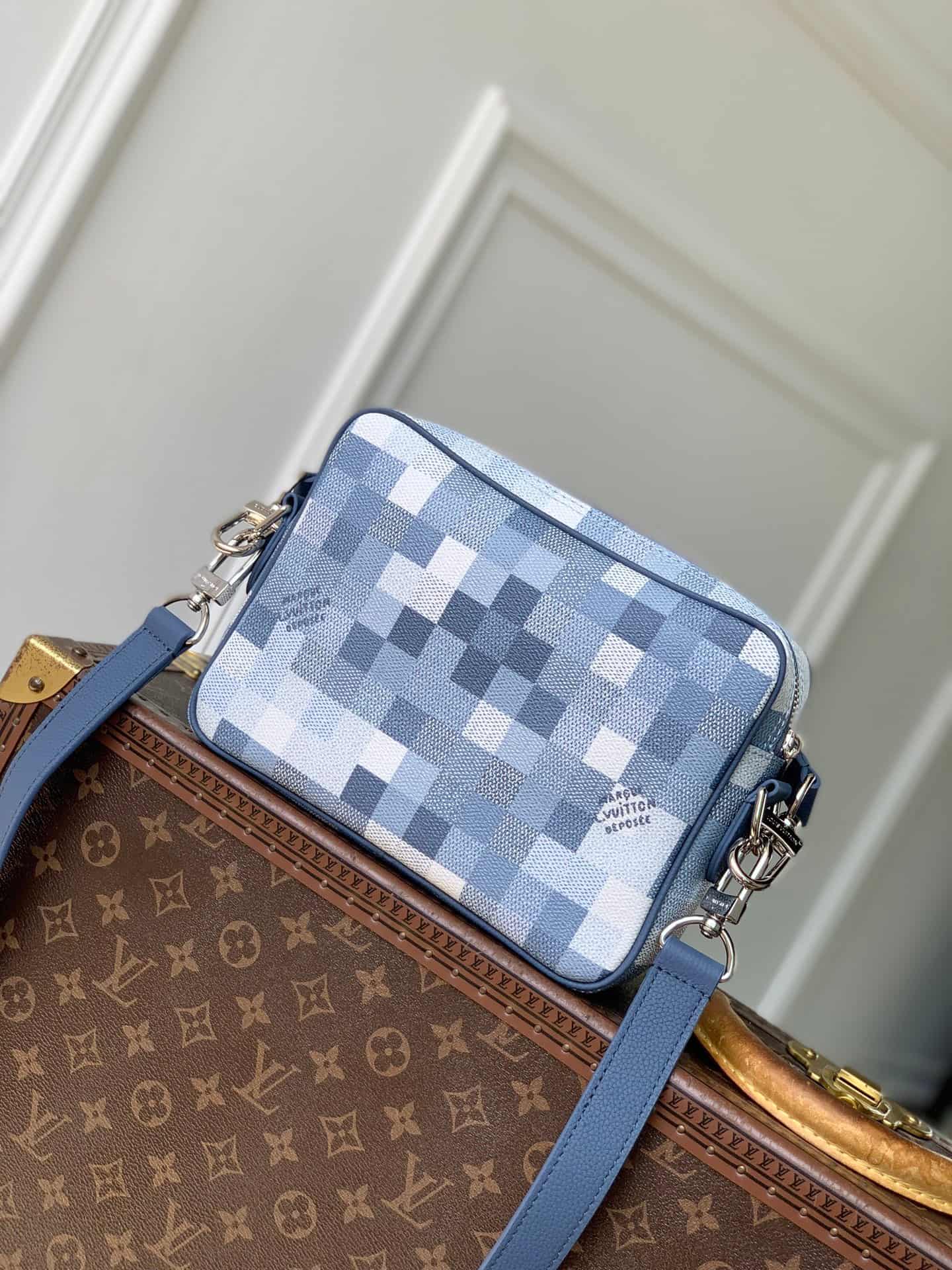 Louis Vuitton Nil Indigo Blue Damoflage coated canvas M28606 High