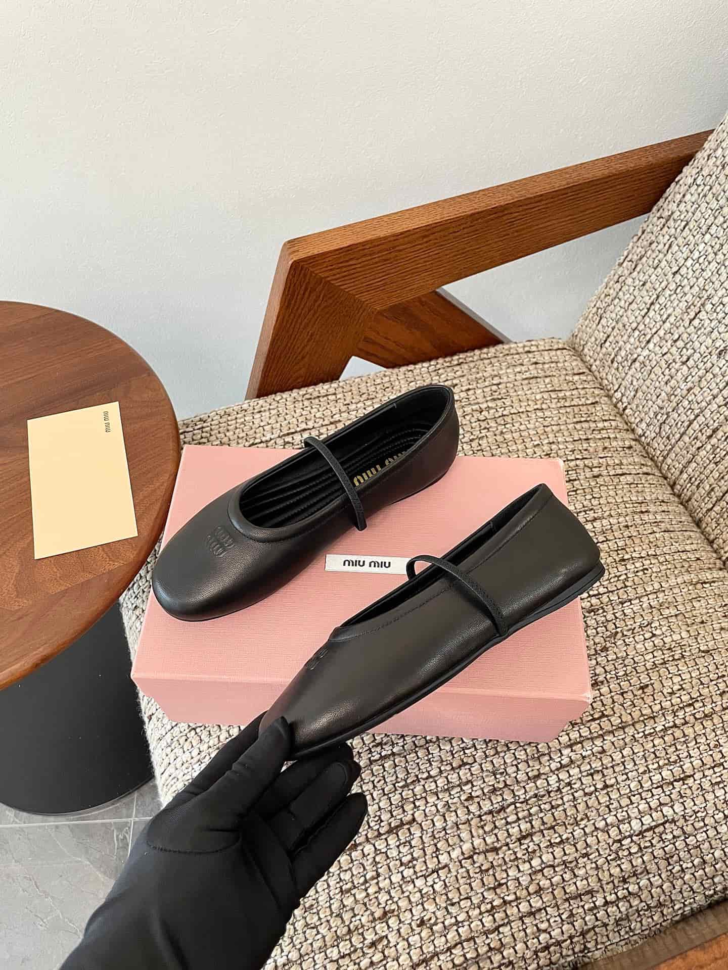 Miu Miu Leather Ballet Flats Women