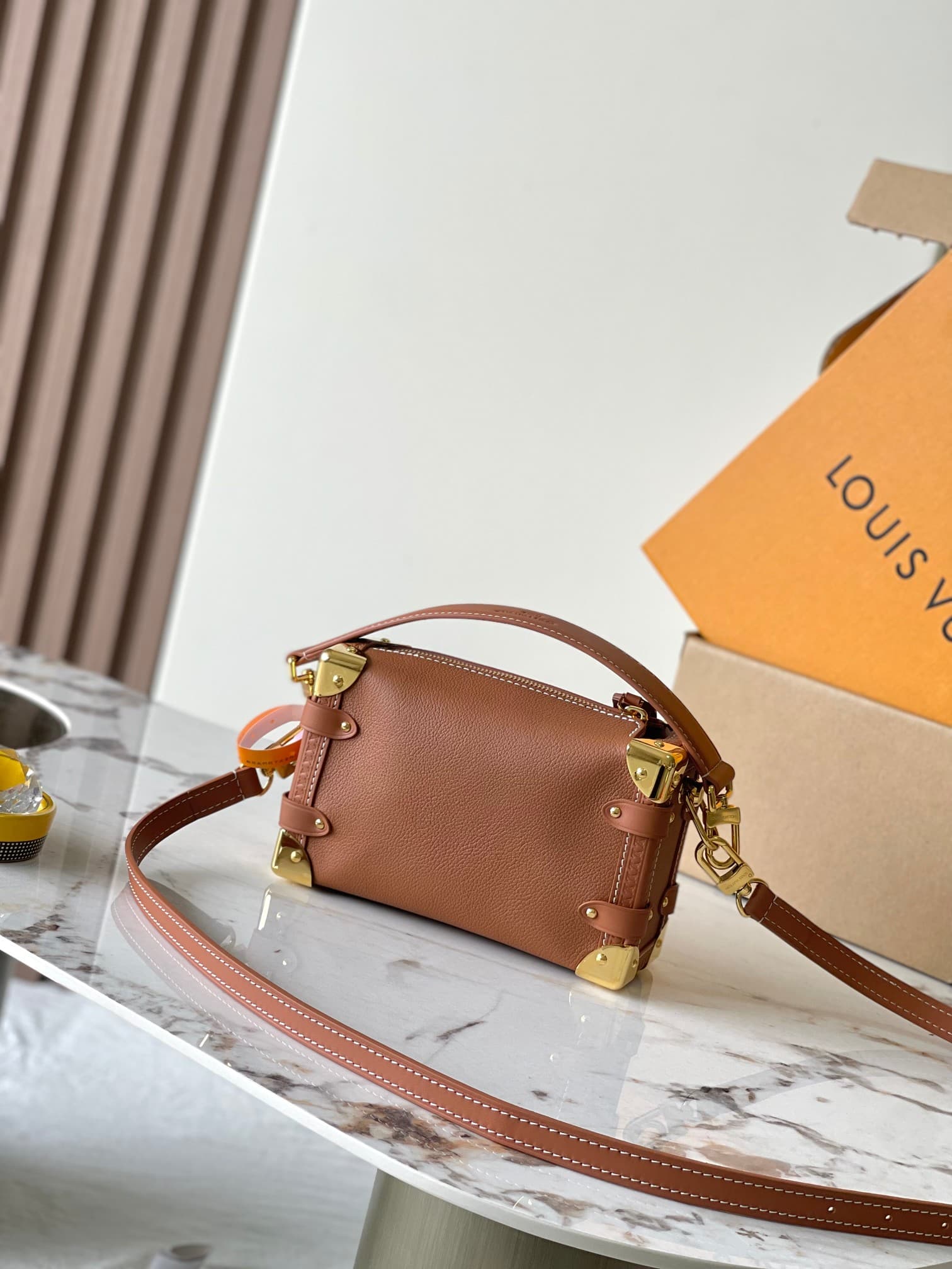 Louis Vuitton Side Trunk PM Cognac Calfskin leather M15224 TOP