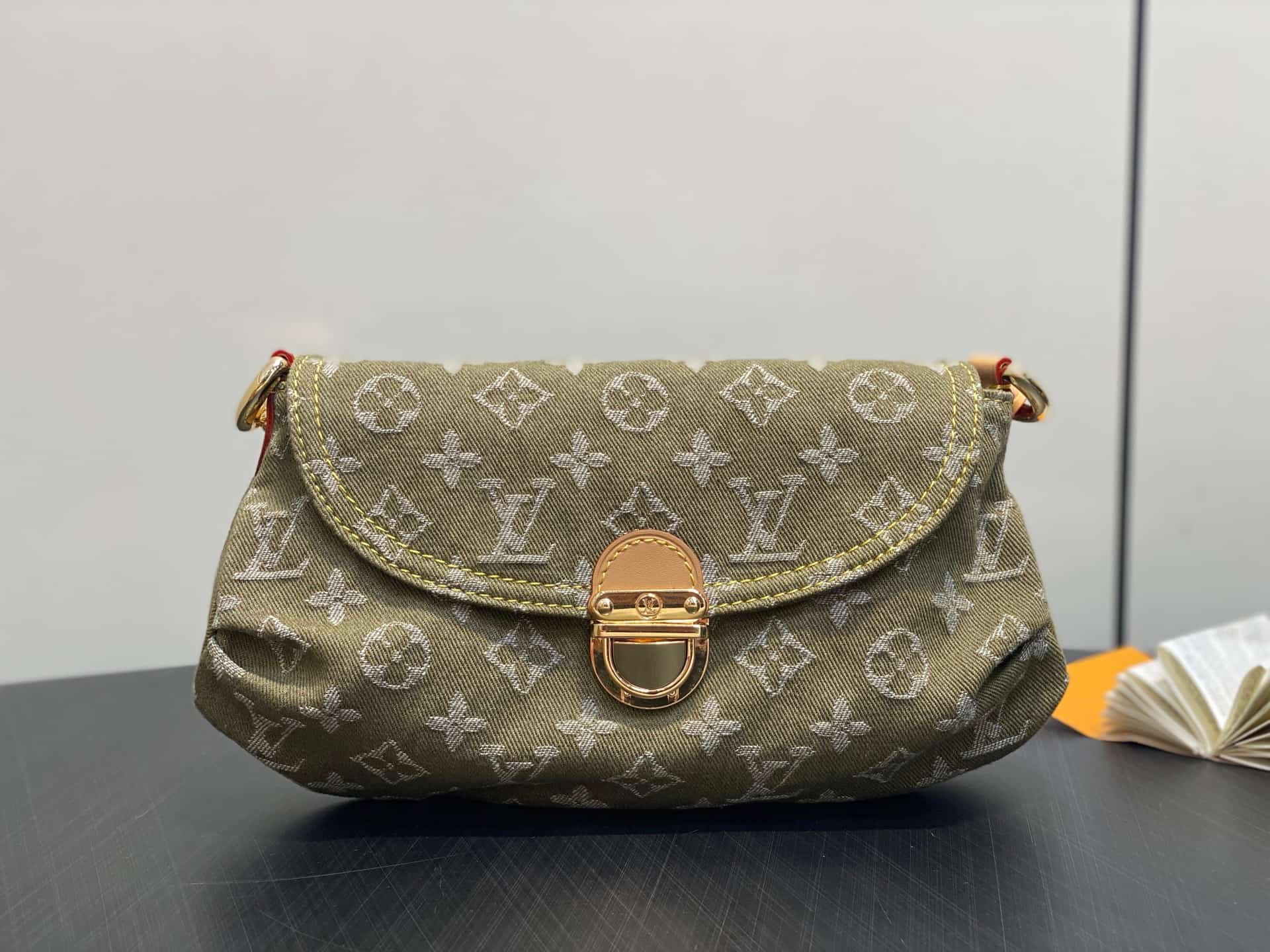 Louis Vuitton Monogram Khaki Denim Mini Pleaty Bag M95217 High