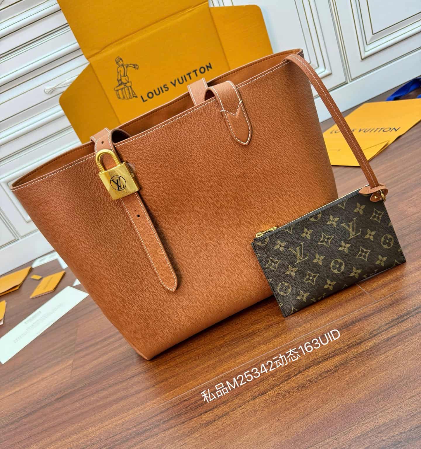 Louis Vuitton Low Key Cabas MM Cognac Brown Grained calfskin M25342 TOP