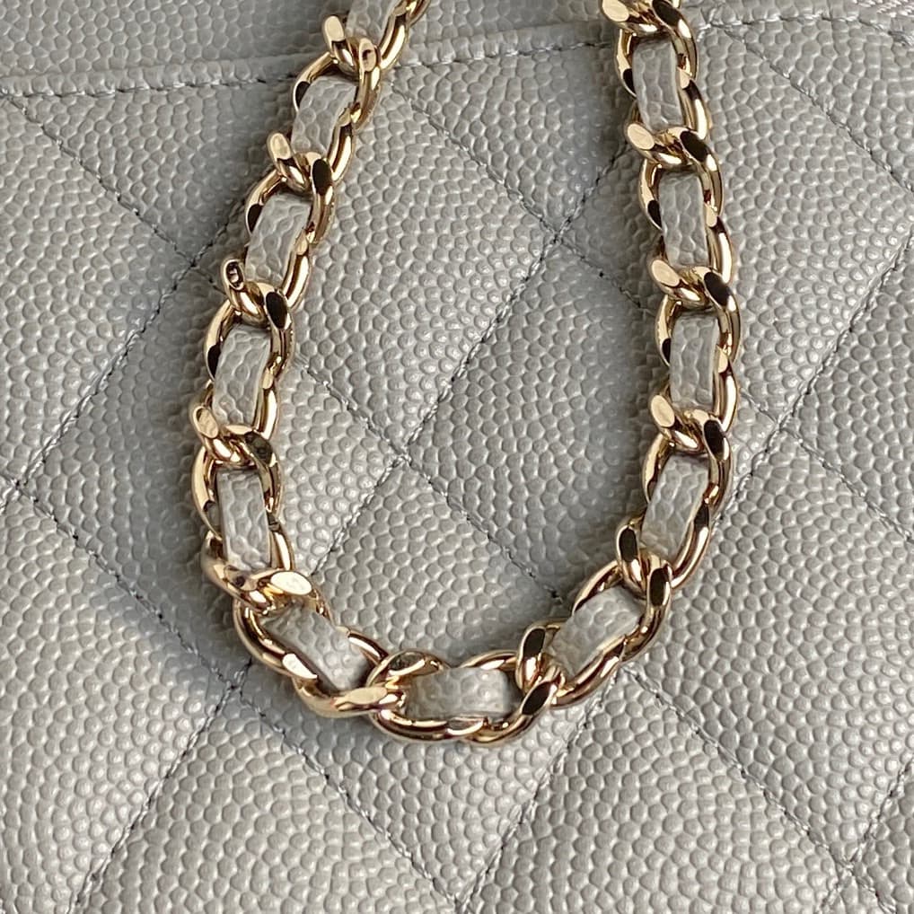 Chanel VANITY WITH CHAIN AP4407 Grained Calfskin & Gold-Tone Metal Grey High