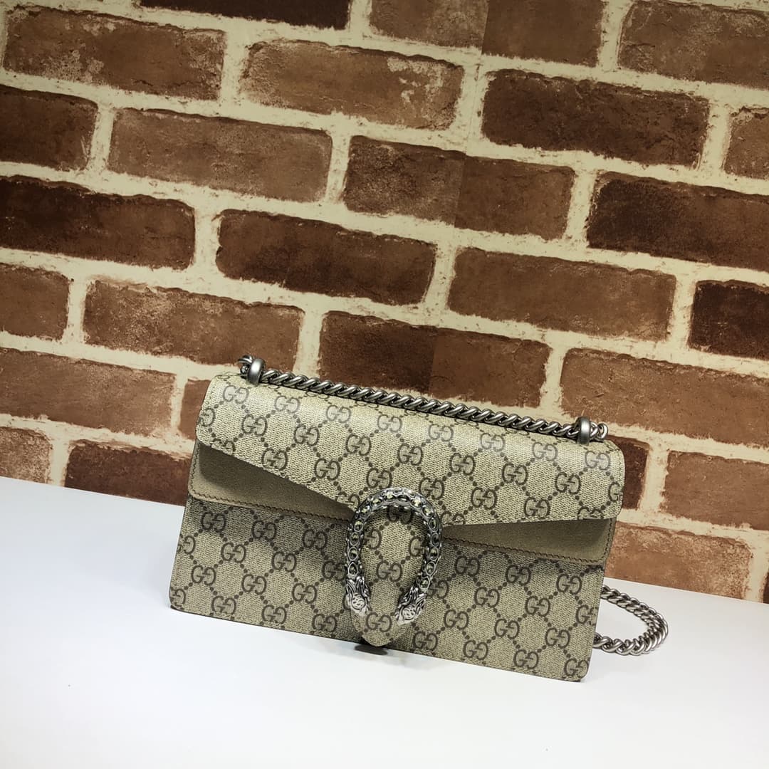 DIONYSUS MEDIUM RECTANGULAR BAG 499623 GG Supreme canvas Beige high