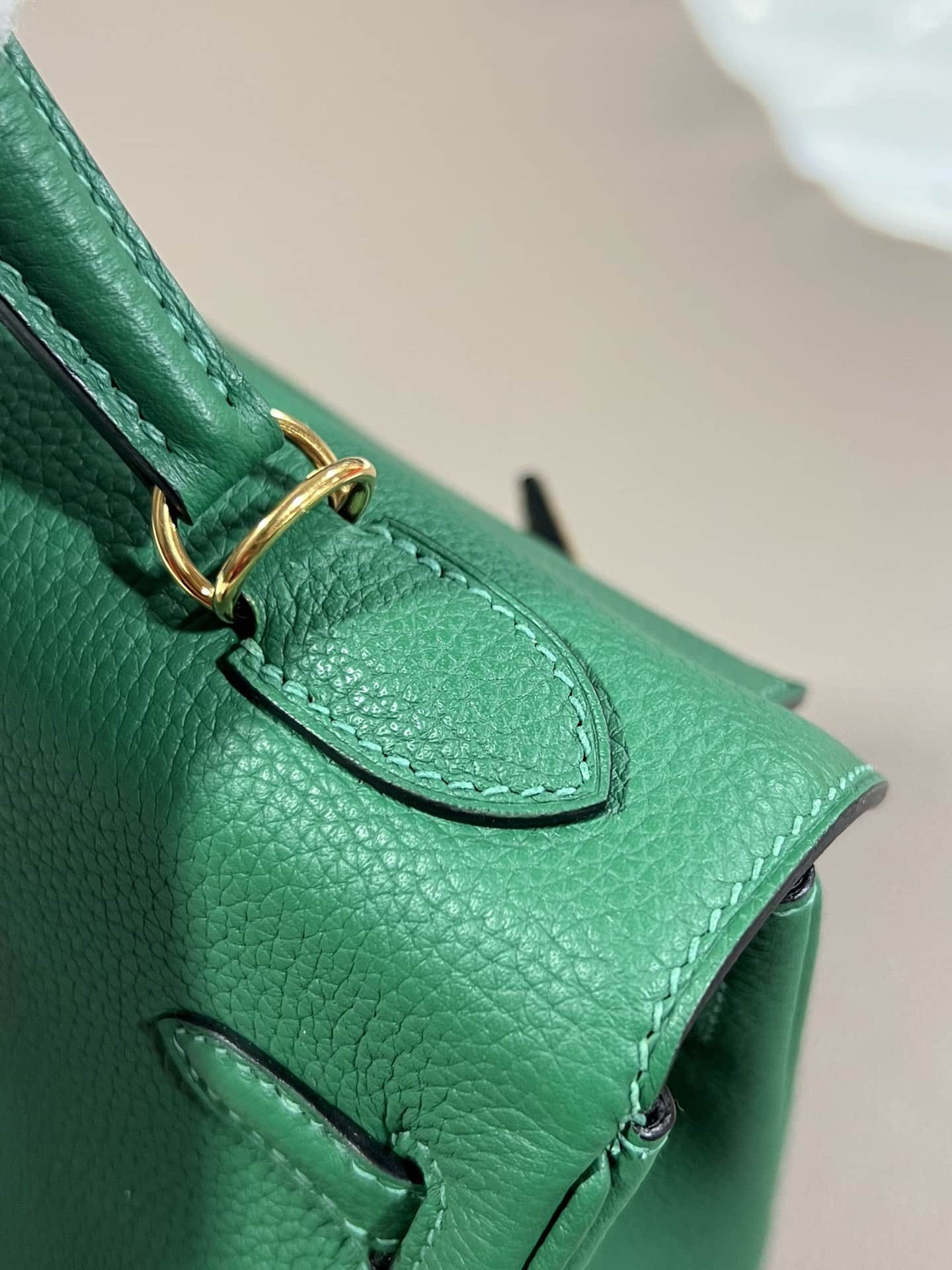 Hermes Kelly 25/28/32cm Retourne Bag Togo Leather In Malachite WAX High