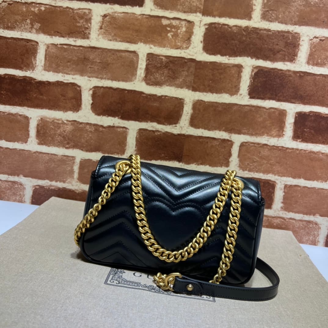 GG Marmont mini matelassé shoulder bag black 446744 High