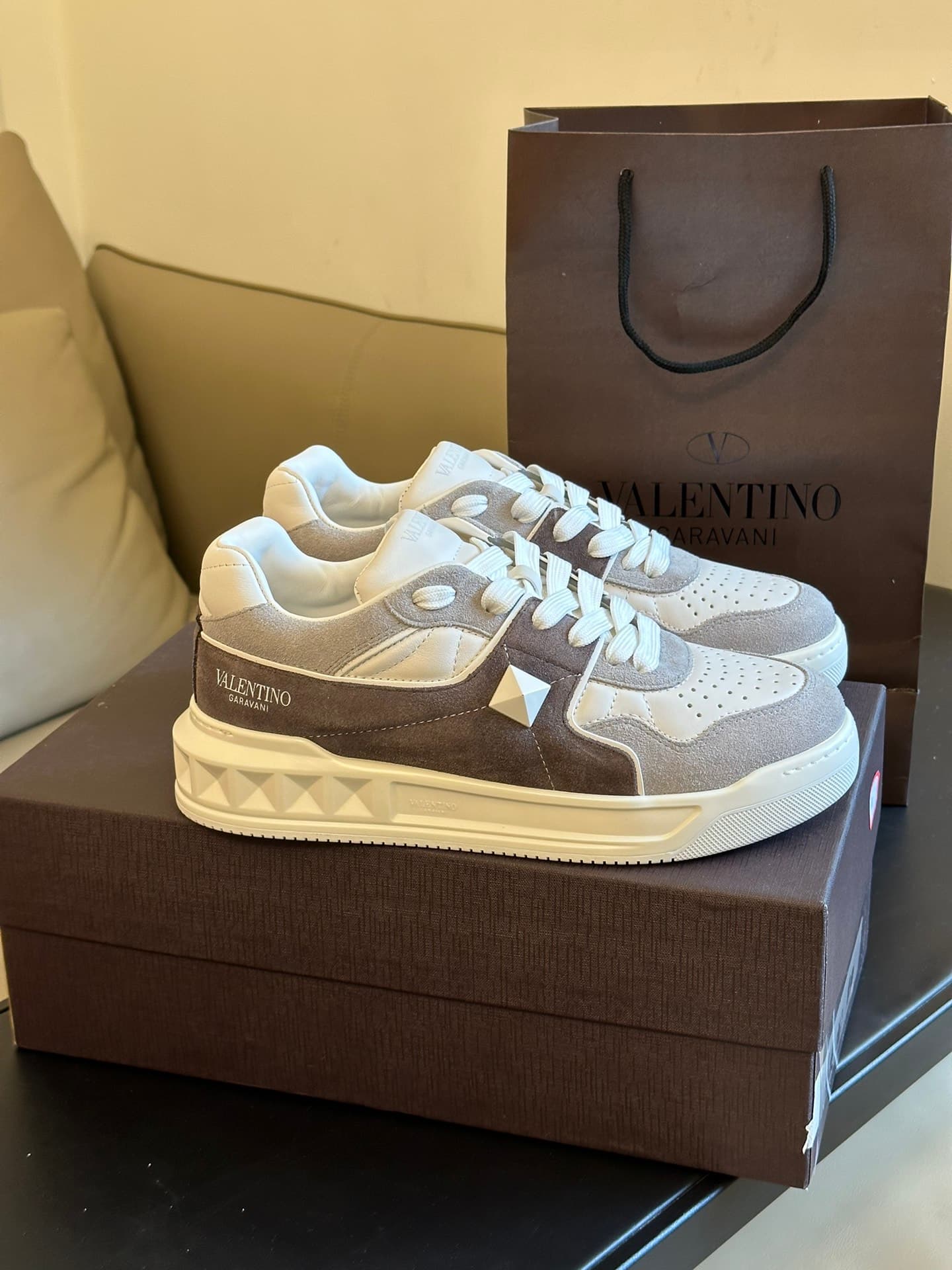 Valentino Garavani One Stud XL leather sneakers Men Women