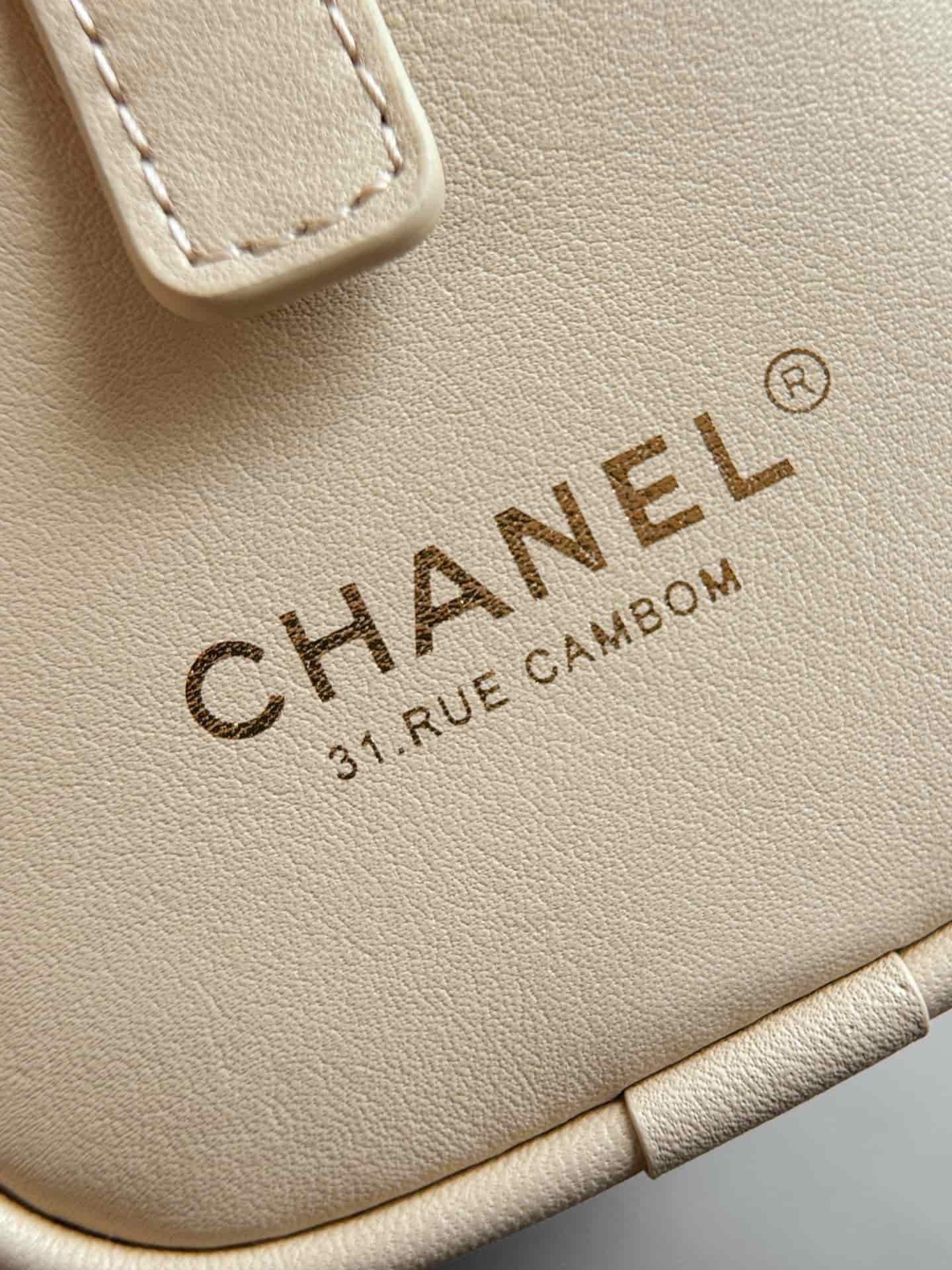 Chanel Mini Bowling Bag Calfskin & Gold-Tone Metal Beige AP5528 A
