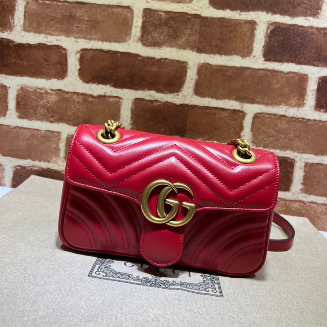GG Marmont mini matelassé shoulder bag red 446744 High