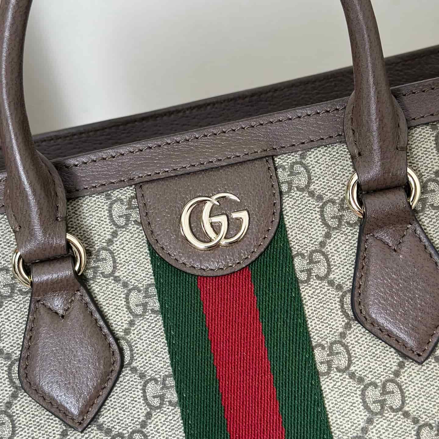 Gucci Ophidia medium tote bag Beige and dark brown GG Monogram 836839 High