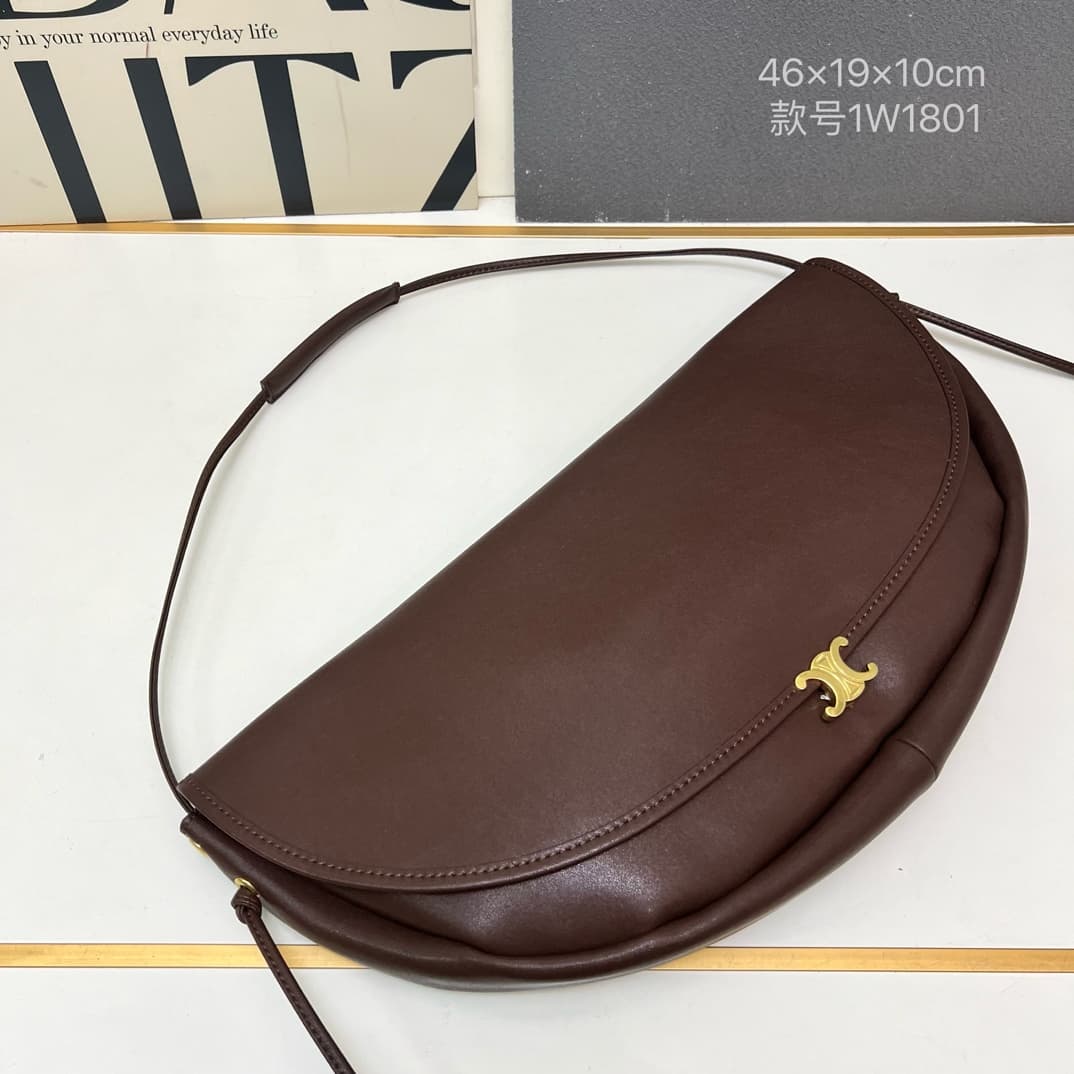 Celine Little Halfmoon Soft Triomphe bag Supple Shiny Lambskin