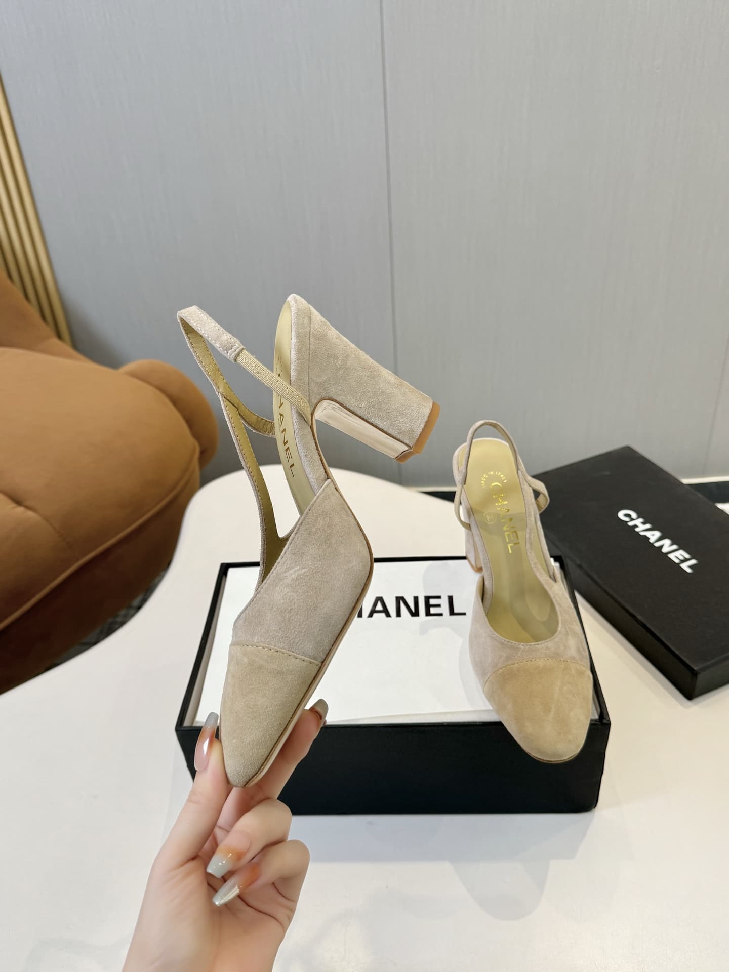 Chanel Slingback Pumps High Women