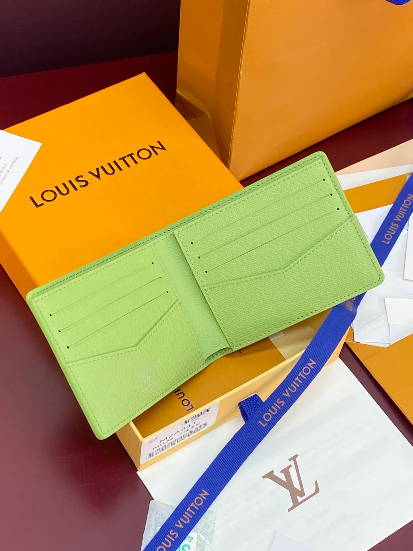 Louis Vuitton Slender Wallet Baseball Green Monogram coated canvas M2A341 High