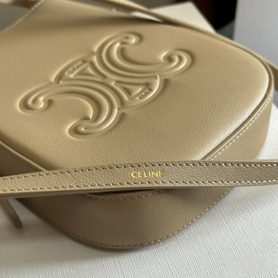 Celine Heloise Phone Pouch in Beige Supple Calfskin Leather High