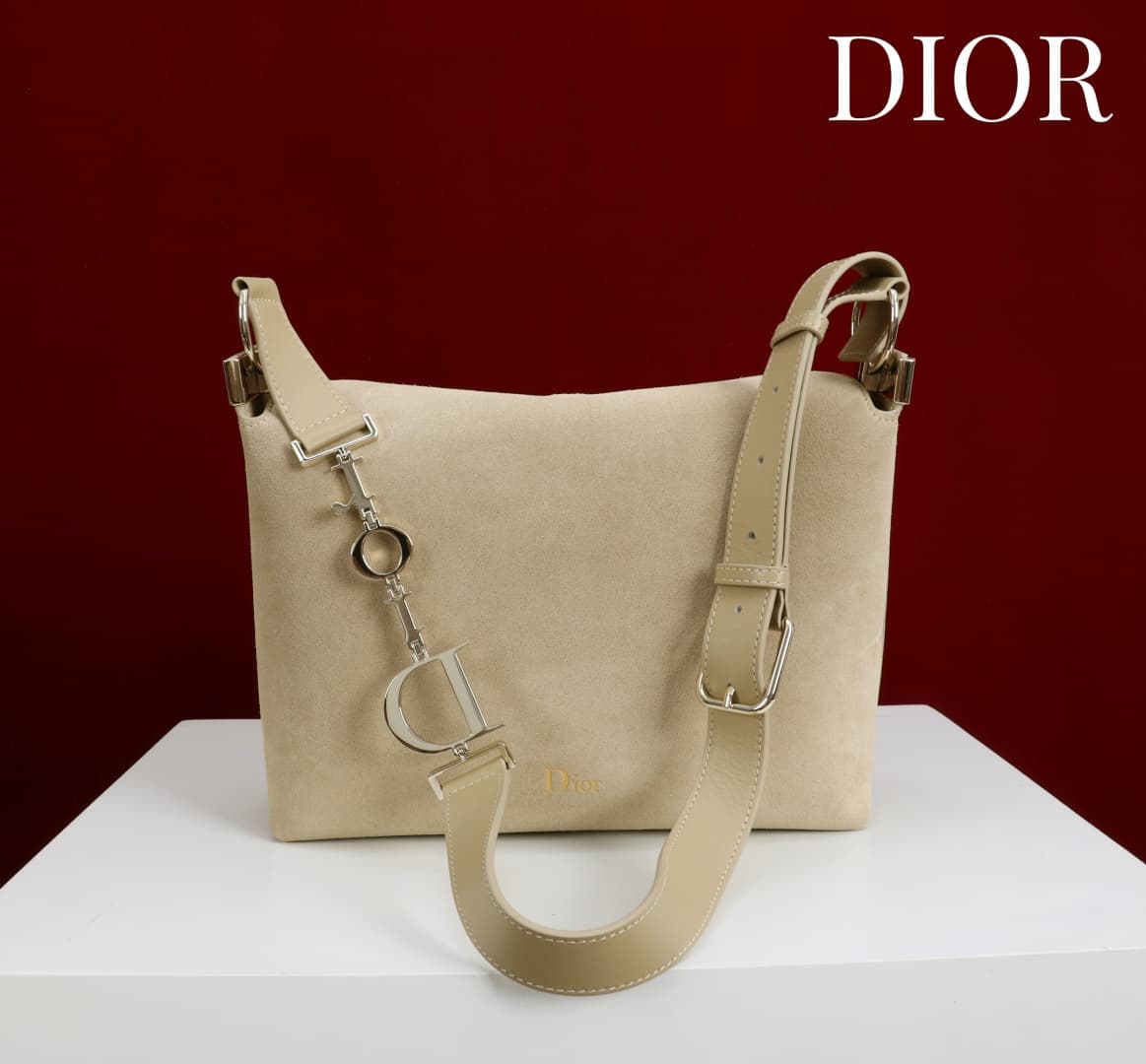 Small Diorly Bag Sabbia Suede Calfskin Gold lettering High