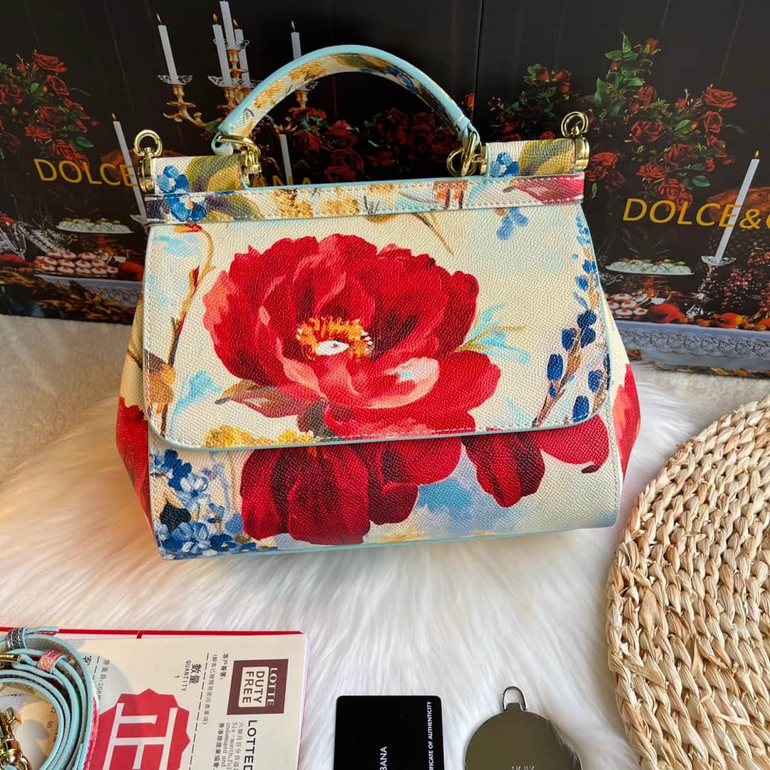 Dolce & Gabbana Miss Sicily top handle bag with multicolor print leather High