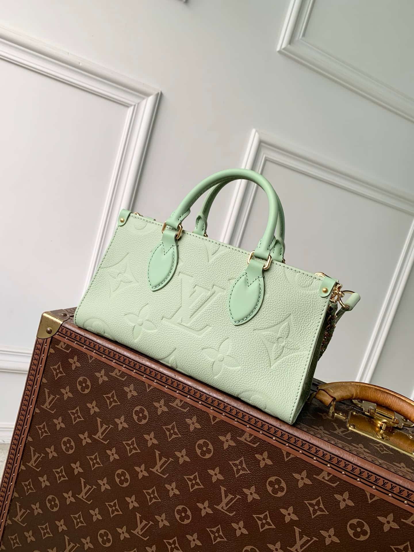 Louis Vuitton OnTheGo East-West Minty Embossed cowhide leather M2A337 High