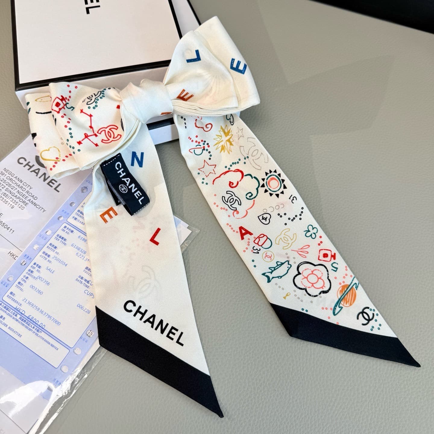 Chanel Silk Slim Bandeau Scarf