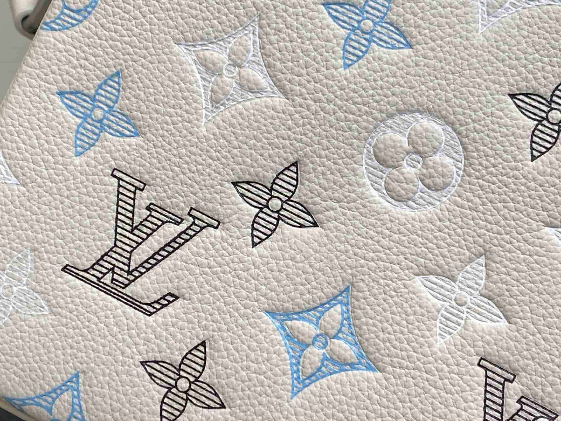 Louis Vuitton Trio Messenger Ecru White Monogram Shadow calfskin leather M28854 High
