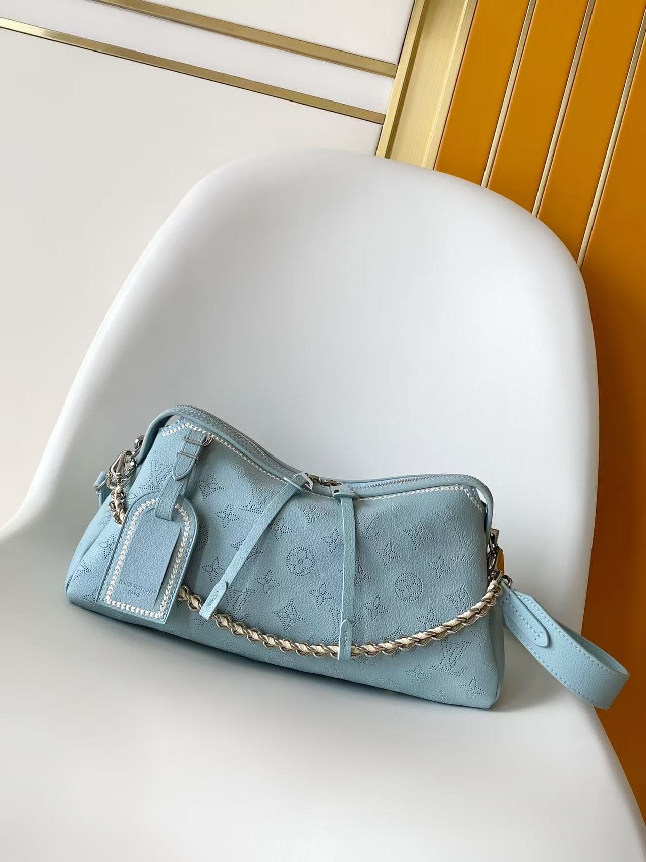 Louis Vuitton Hand It All PM Bleu Olympe Perforated Mahina calfskin leather with embroidery M29317 High