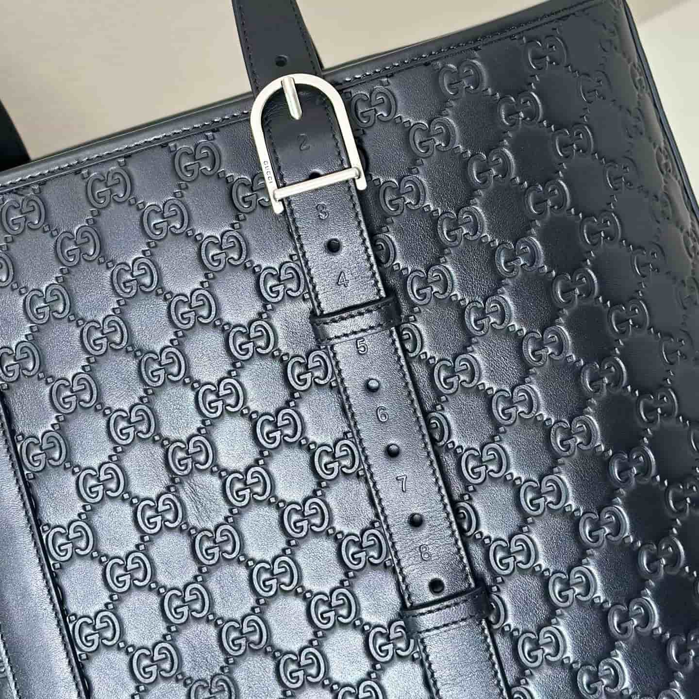 Gucci GG Emblem Large Tote Bag 850218 Black High