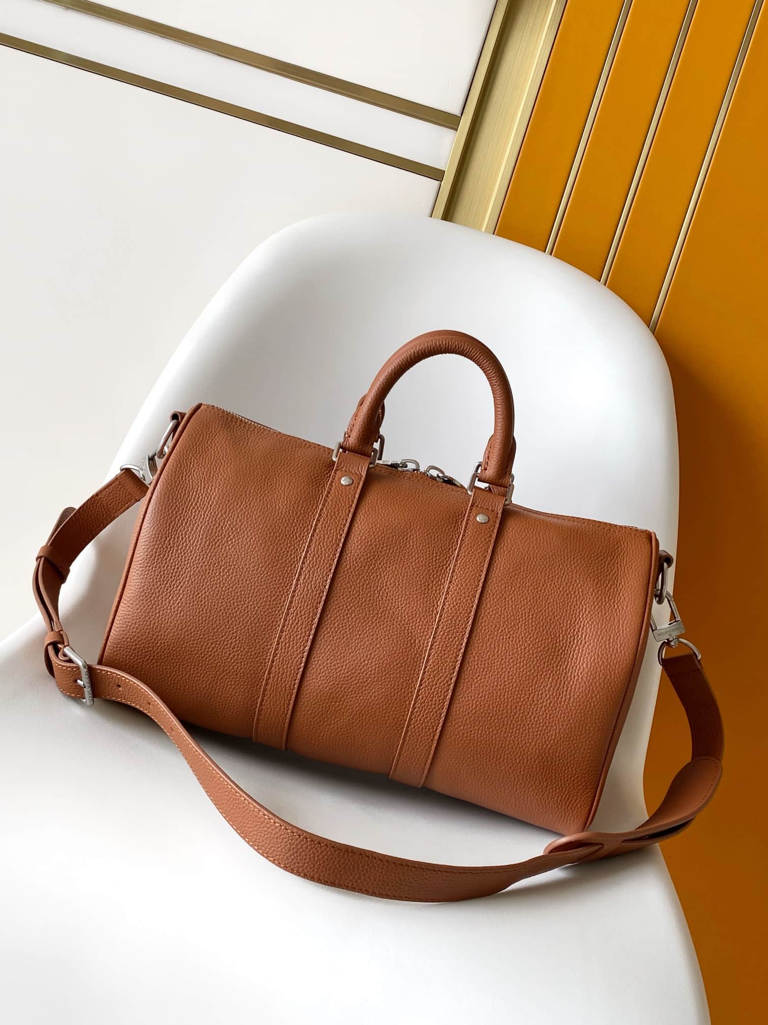 Louis Vuitton Keepall Bandoulière 35 LV Aerogram Tan Waxy calfskin M25980 High