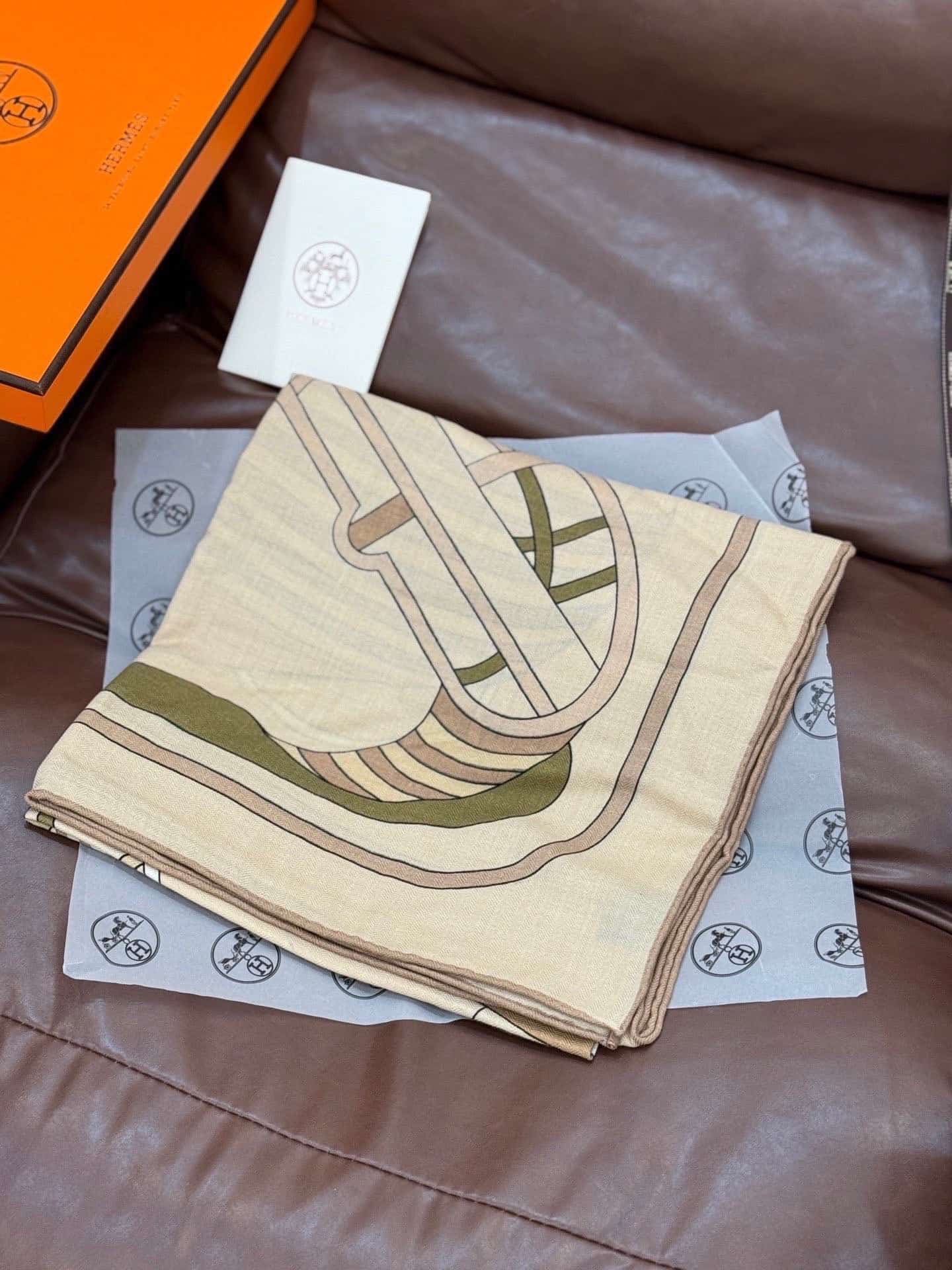 Hermes Thalassa embroidered shawl