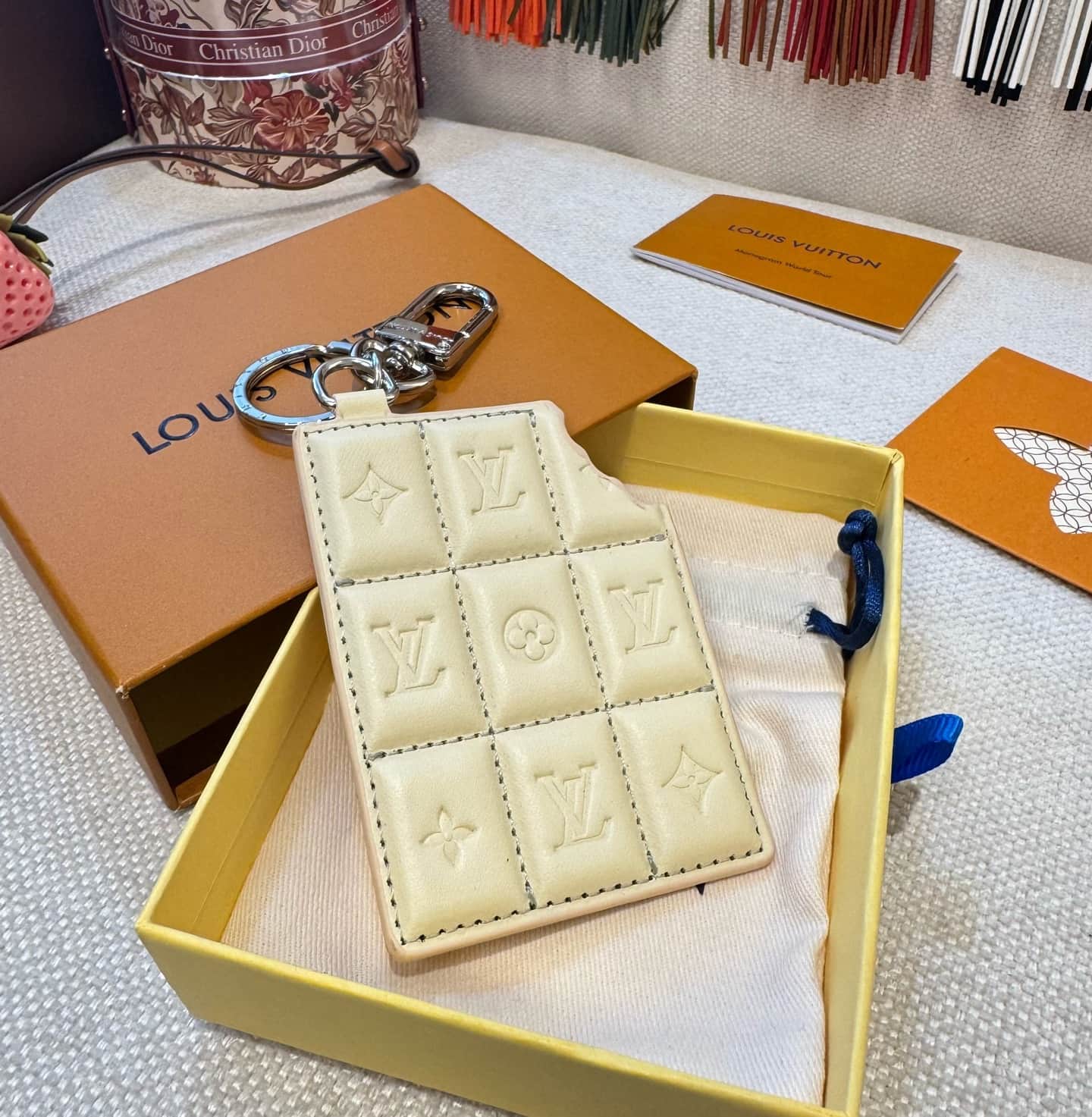 Louis Vuitton Chocolate Bar Key Holder and Bag Charm