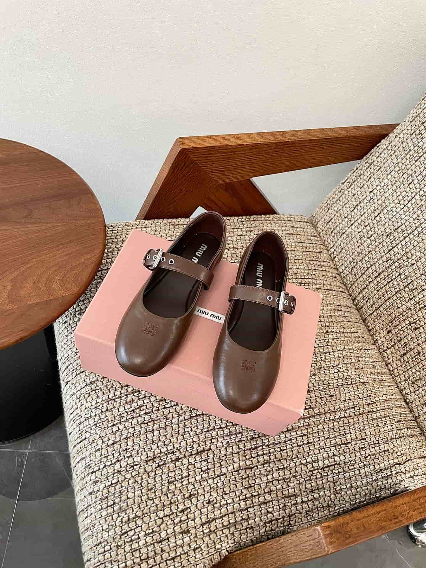 Miu Miu Nappa Leather Ballet Flats Women